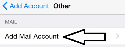 iPhone Add Mail Account option under Other